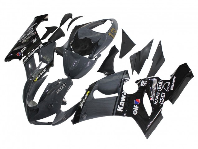 Comprare Carena Moto Kawasaki ZX6R 2005-2006 - Grigio Scuro Nero