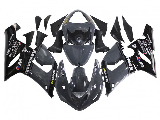 Comprare Carena Moto Kawasaki ZX6R 2005-2006 - Grigio Scuro Nero
