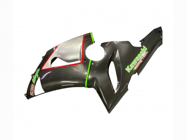 Comprare Carena Moto Kawasaki ZX6R 2005-2006 - Nero Argento Verde Rosso K-26