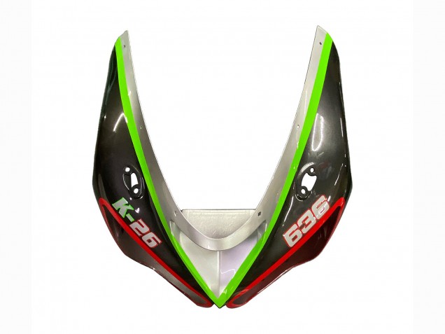 Comprare Carena Moto Kawasaki ZX6R 2005-2006 - Nero Argento Verde Rosso K-26