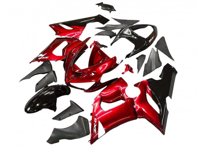 Comprare Carena Moto Kawasaki ZX6R 2005-2006 - Rosso Nero