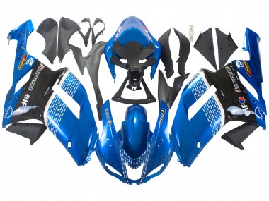 Comprare Carena Moto Kawasaki ZX6R 2007-2008 - Nero Blu Elf