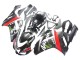 Comprare Carena Moto Kawasaki ZX6R 2007-2008 - Nero Bianco Rosso Bianco Nevicare Decal Ninja Elf