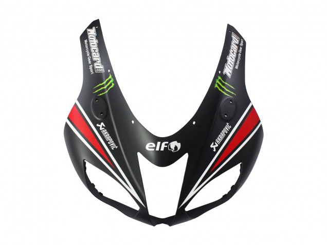 Comprare Carena Moto Kawasaki ZX6R 2007-2008 - Nero Bianco Rosso Bianco Nevicare Decal Ninja Elf