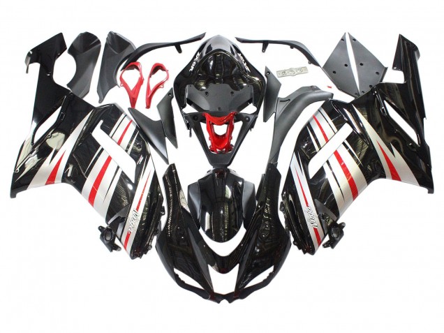 Comprare Carena Moto Kawasaki ZX6R 2007-2008 - Nero Argento Rosso Ninja