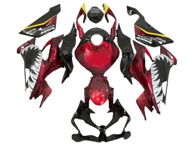 Comprare Carena Moto Kawasaki ZX6R 2013-2018 - Rosso Giallo Nero Bianco Squalo