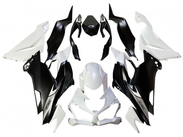 Comprare Kit Carena Moto ABS Kawasaki ZX6R 2013-2018 - Bianco Nero Opaco