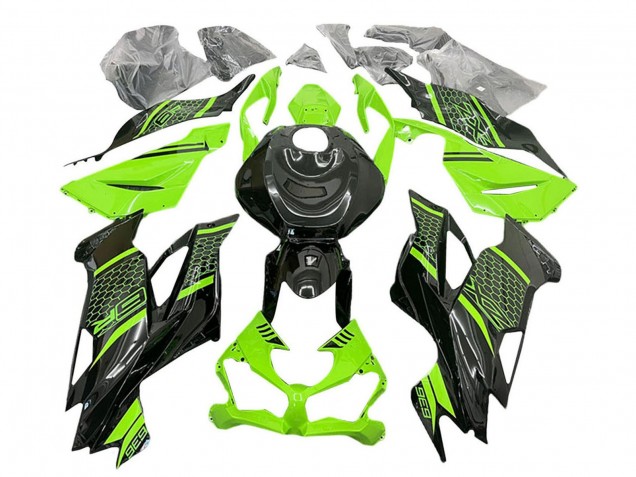 Comprare Carena Moto Kawasaki ZX6R 2019-2022 - Verde Nero Honeycomb