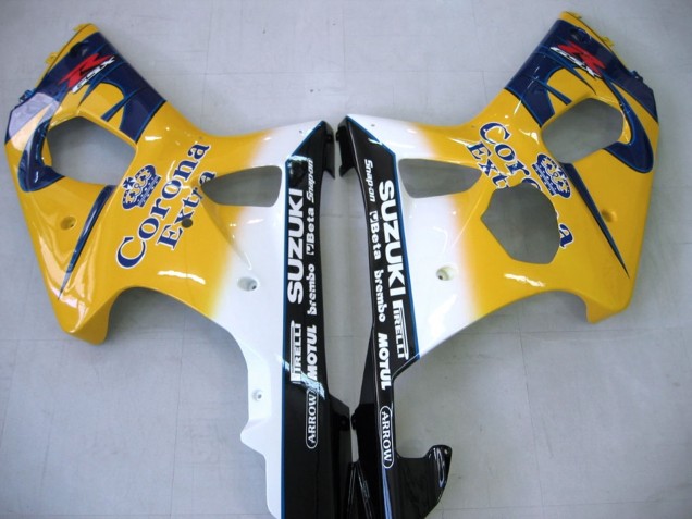 Comprare Carena Moto Suzuki GSXR1000 2000-2002 - Giallo Blu Scuro Bianco Motul Corona