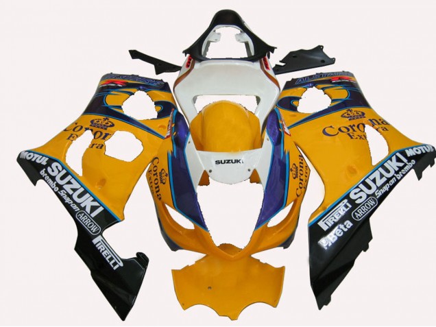 Comprare Carena Moto Suzuki GSXR 1000 2003-2004 - Giallo Bianco Blu Nero Corona