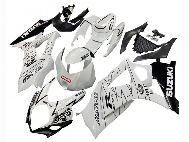 Comprare Carena Moto Suzuki GSXR 1000 2007-2008 - Bianco Nero Alstare Corona Motul