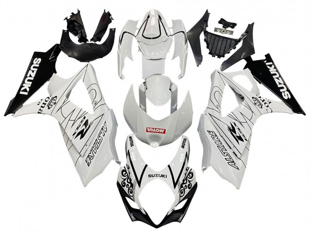 Comprare Carena Moto Suzuki GSXR 1000 2007-2008 - Bianco Nero Alstare Corona Motul