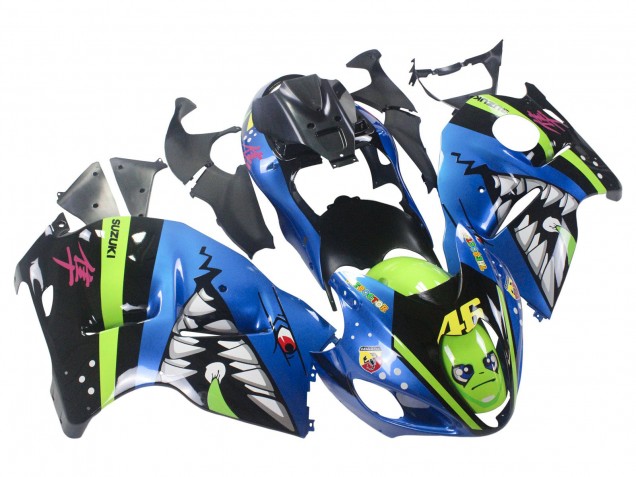 Comprare Carena Moto Suzuki GSXR 1300 Hayabusa 1996-2007 - Blu Verde Squalo 46