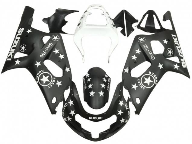 Comprare Carena Moto Suzuki GSXR 600 / GSXR 750 2001-2003 - Nero Lucido Bianco Stella