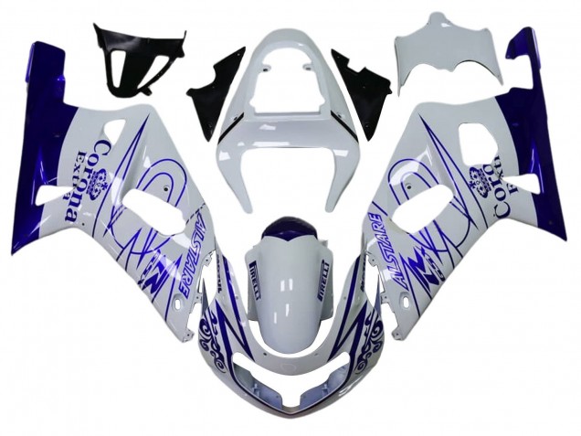 Comprare Carena Moto Suzuki GSXR 600 / GSXR 750 2001-2003 - Bianco Blu Corona Alstare