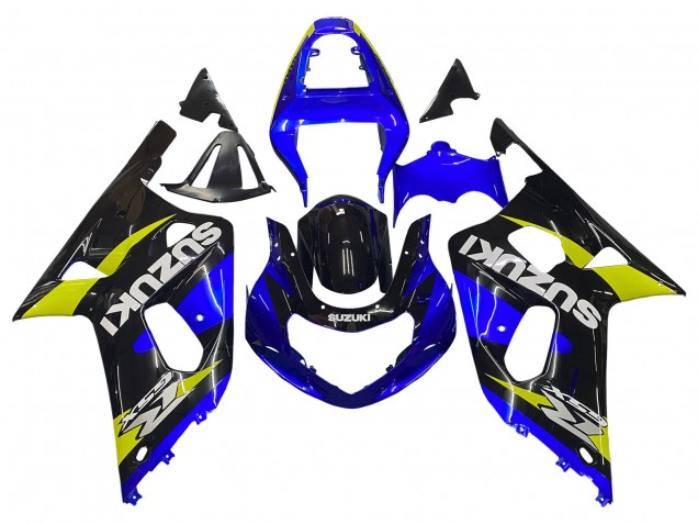 Comprare Carena Moto Suzuki GSXR 600 / GSXR 750 2001-2003 - Blu Giallo Nero Lucido