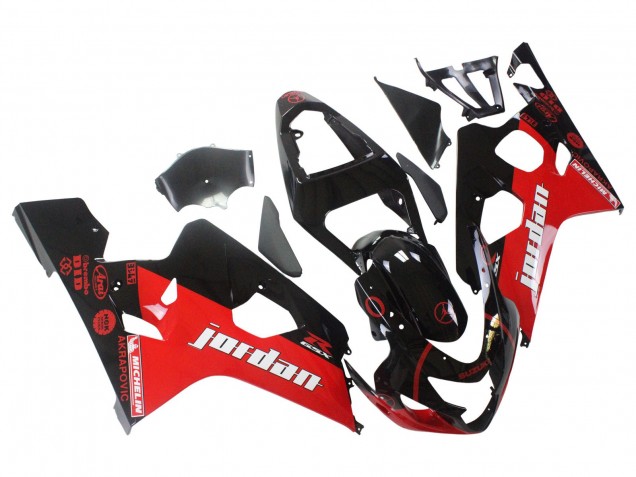 Comprare Carena Moto Suzuki GSXR 600 / GSXR 750 2004-2005 - Nero Lucido Rosso Jordan Michelin