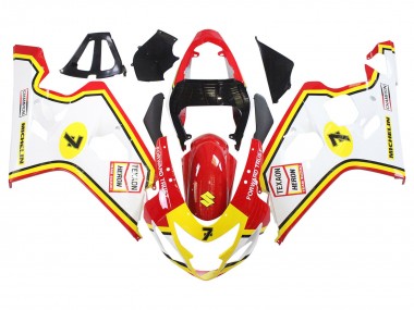 Comprare Carena Moto Suzuki GSXR 600 / GSXR 750 2004-2005 - Bianco Rosso Giallo Michelin Texaon Heron 7