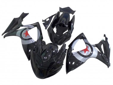Comprare Carena Moto Suzuki GSXR 600 / GSXR 750 2004-2005 - Nero Lucido Argento Rosso Stella