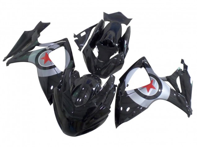 Comprare Carena Moto Suzuki GSXR 600 / GSXR 750 2004-2005 - Nero Lucido Argento Rosso Stella