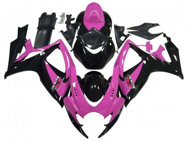 Comprare Carena Moto Suzuki GSXR 600 / GSXR 750 2006-2007 - Rosa Nero Lucido