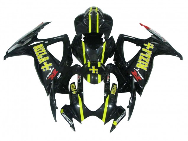 Comprare Carena Moto Suzuki GSXR 600 / GSXR 750 2006-2007 - Nero Lucido Giallo Rizla