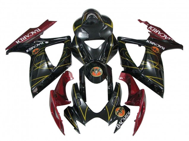 Comprare Carena Moto Suzuki GSXR 600 / GSXR 750 2006-2007 - Nero Lucido Rosso Oro