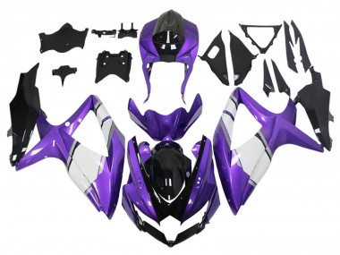 Comprare Carena Moto Suzuki GSXR 600 / GSXR 750 2008-2010 - Viola Bianco Nero Lucido