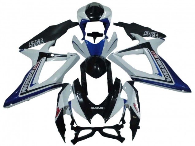 Comprare Carena Moto Suzuki GSXR 600 / GSXR 750 2008-2010 - Bianco Blu Nero Lucido Alstare