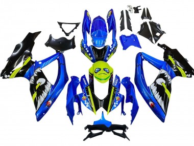 Comprare Carena Moto Suzuki GSXR 600 / GSXR 750 2008-2010 - Blu Fluorescent Verde Squalo