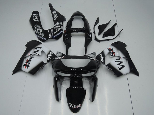 Comprare Carena Moto Kawasaki ZX9R 1998-1999 - Nero Lucido Bianco West