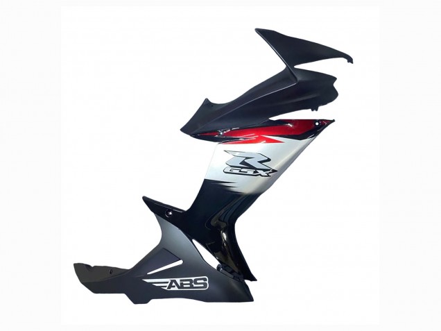 Comprare Carena Moto Suzuki GSXR 600 / GSXR 750 2011-2024 - Nero Lucido Forgiato Fibra di Carbonio Argento Rosso