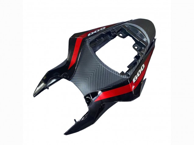 Comprare Carena Moto Suzuki GSXR 600 / GSXR 750 2011-2024 - Nero Lucido Forgiato Fibra di Carbonio Argento Rosso