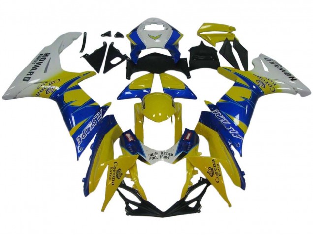 Comprare Carena Moto Suzuki GSXR 600 / GSXR 750 2011-2024 - Bianco Giallo Blu Alstare Corona Extra