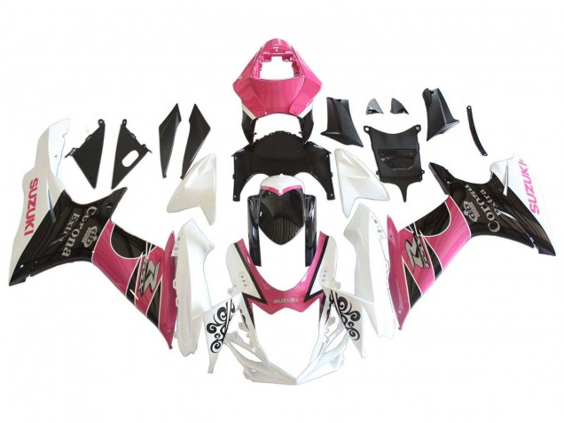 Comprare Carena Moto Suzuki GSXR 600 / GSXR 750 2011-2024 - Bianco Rosa Nero Corona