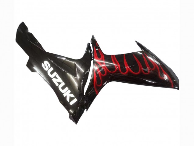 Comprare Carena Moto Suzuki GSXR 600 / GSXR 750 2011-2024 - Nero Lucido Rosso Fiamma