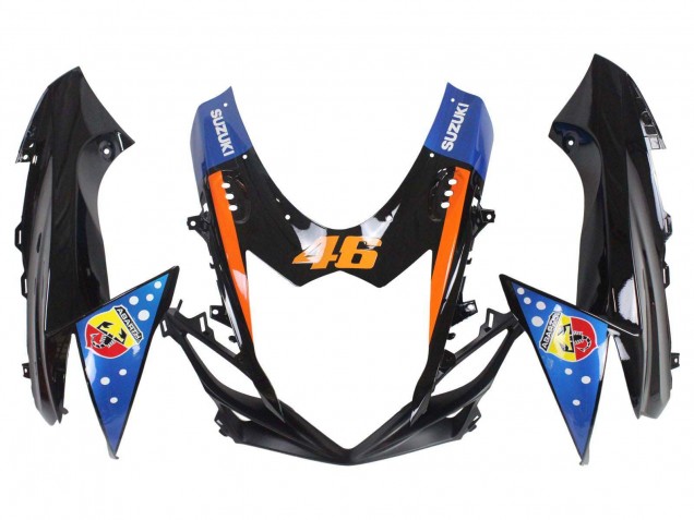 Comprare Carena Moto Suzuki GSXR 600 / GSXR 750 2011-2024 - Azzurro Chiaro Arancia Nero Bianco Squalo 46