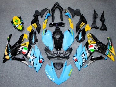 Comprare Carena Moto Yamaha YZF R3/R25 2015-2018 - Azzurro Chiaro Giallo Argento Nero