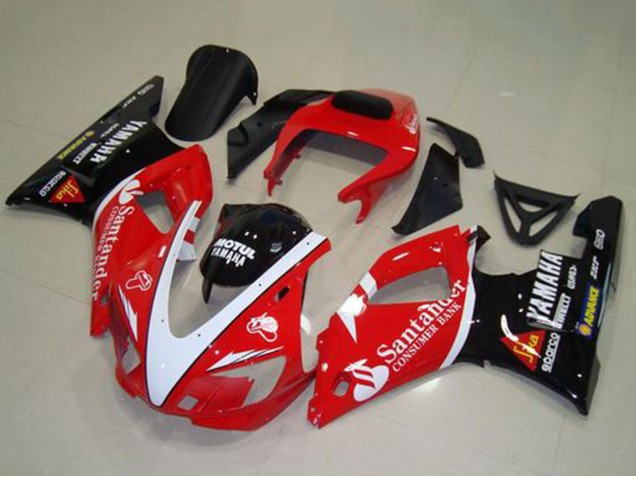 Comprare Carena Moto Yamaha YZF R1 1998-1999 - Rosso Bianco Nero Lucido Motul Santander