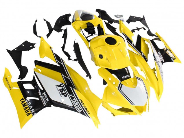 Comprare Carena Moto Yamaha YZF R3/R25 2019-2021 - Giallo Bianco Nero Banda
