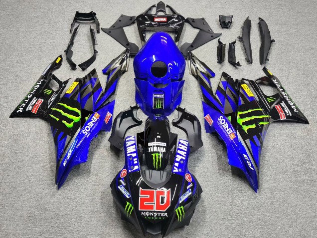 Comprare Carena Moto Yamaha YZF R3/R25 2022-2024 - Blu Verde Nero Mostro ENEOS 20