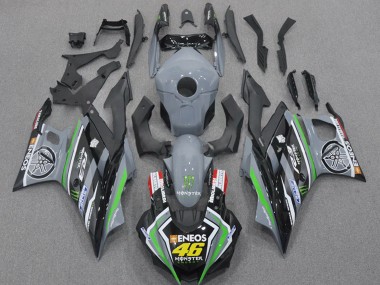 Comprare Carena Moto Yamaha YZF R3/R25 2022-2024 - Nardo Grigio Verde Nero Mostro ENEOS 46
