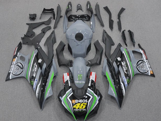 Comprare Carena Moto Yamaha YZF R3/R25 2022-2024 - Nardo Grigio Verde Nero Mostro ENEOS 46