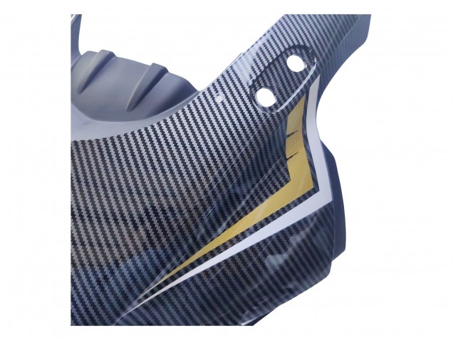 Comprare Carena Moto Yamaha YZF R3/R25 2022-2024 - Nero Fibra di Carbonio Stile Oro Rosso ABBOT