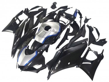 Comprare Carena Moto Yamaha YZF R3/R25 2022-2024 - Nero Fibra di Carbonio Stile Argento Blu