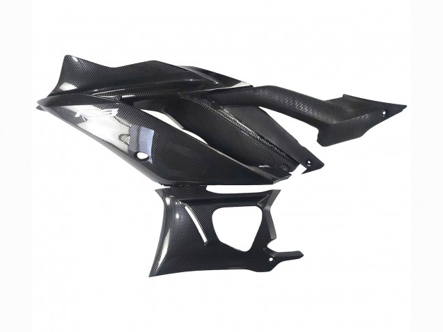 Comprare Carena Moto Yamaha YZF R3/R25 2022-2024 - Nero Fibra di Carbonio Stile Argento Blu
