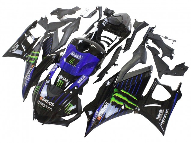 Comprare Carena Moto Yamaha YZF R3/R25 2022-2024 - Blu Verde Nero Mostro Yamalube ENEOS