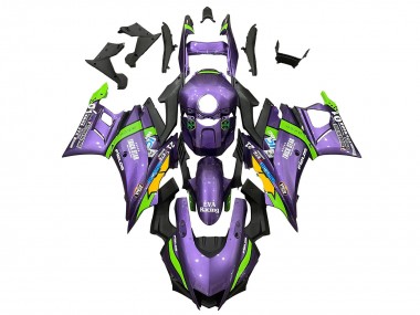 Comprare Carena Moto Yamaha YZF R3/R25 2022-2024 - Viola Verde Giallo Trick Star EVA Corsa 21