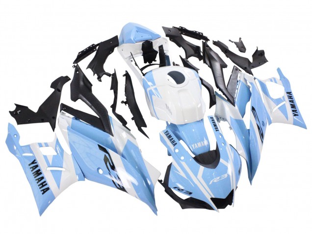 Comprare Carena Moto Yamaha YZF R3/R25 2022-2024 - Bianco Azzurro Chiaro
