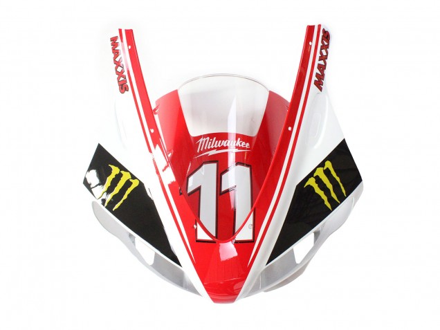 Comprare Carena Moto Yamaha YZF 1000 R1 1998-1999 - Rosso Bianco Nero Giallo Mostro Milwaukee MAXXIS 11
